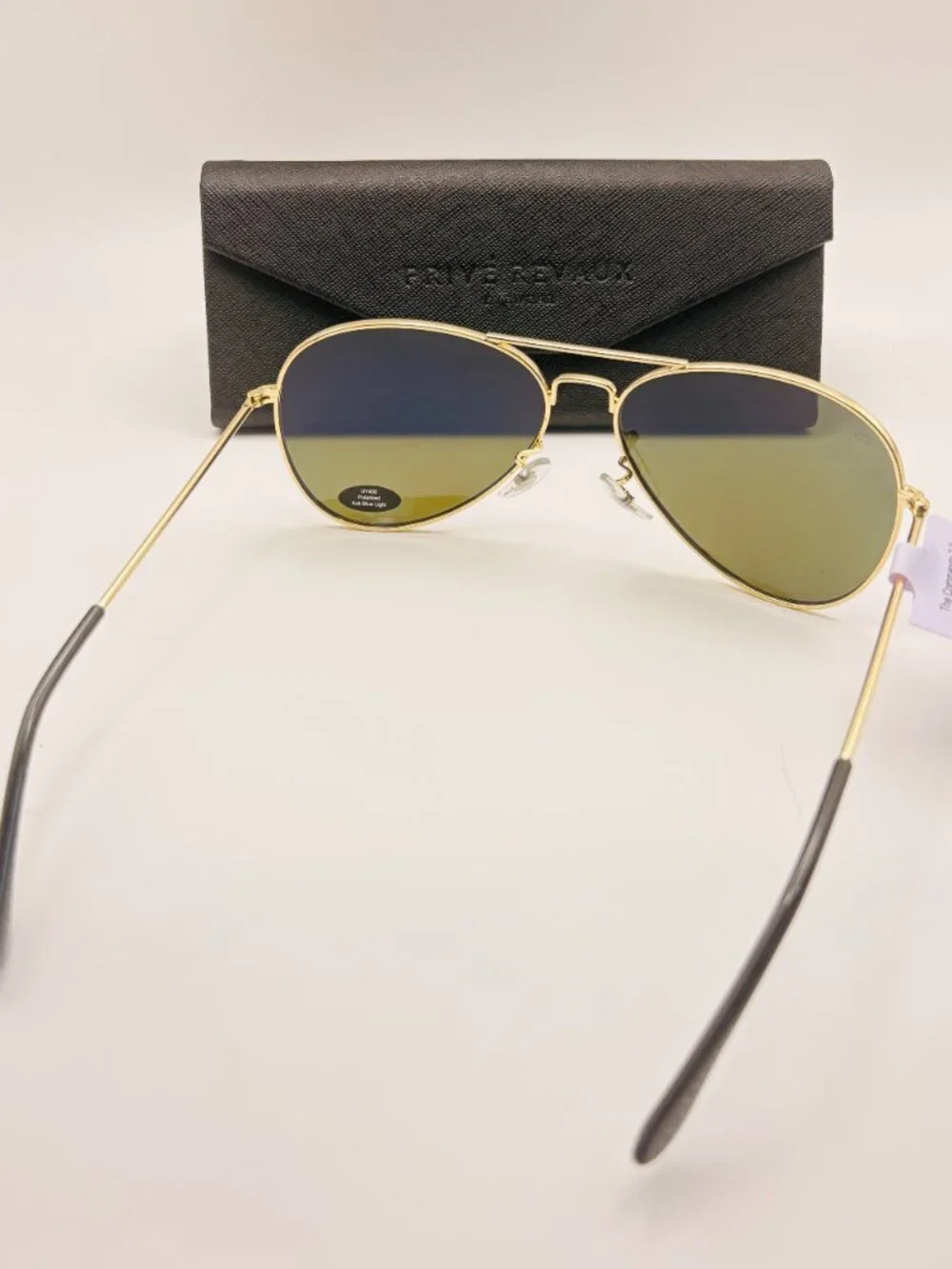 Privé Revaux Commando 2.0 Champagne Gold Blue Mirror Polarized Sunglasses